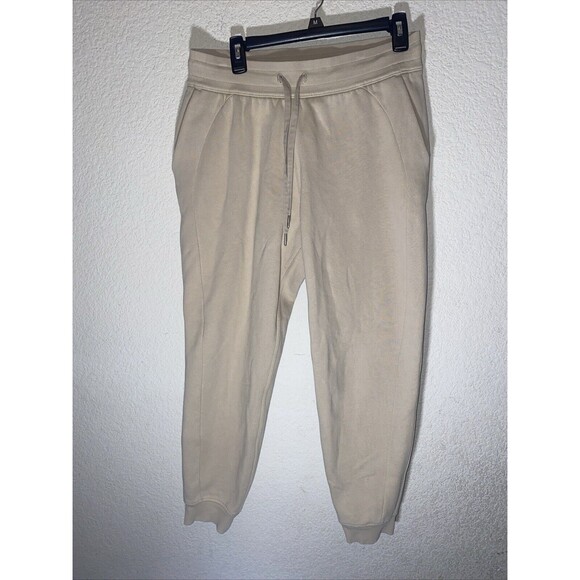 Lululemon Scuba High Rise Jogger Fleece Pants 27 Trench W5CVAS Tan 10 Athleisure - Picture 1 of 9